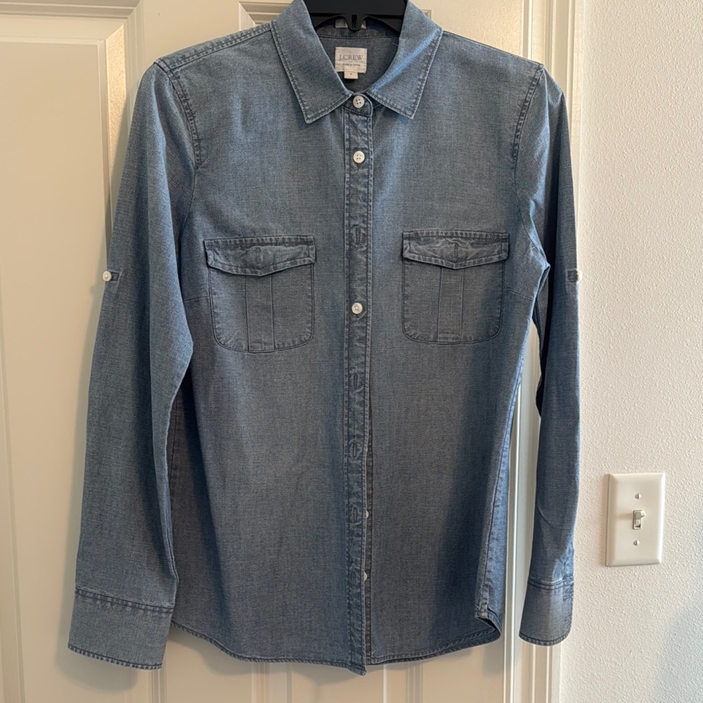 J. Crew Blue Long Sleeve Button Down Shirt
